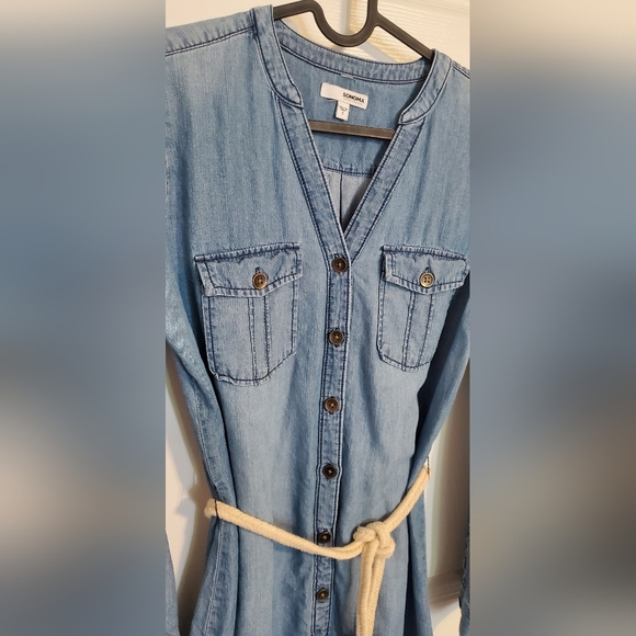 Sonoma Denim V-Neck Dress Size Small - Picture 2 of 3